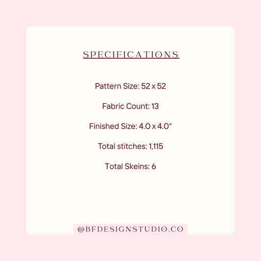 Cherries & Bow - Needlepoint Chart - 13 mesh - 4" x 4"- Instant Digital Download