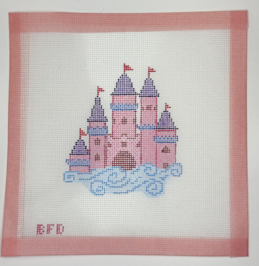 Magical Princess Castle Needlepoint Canvas - Dream Collection - 18 Mesh - Handpainted 4 x 4 inches