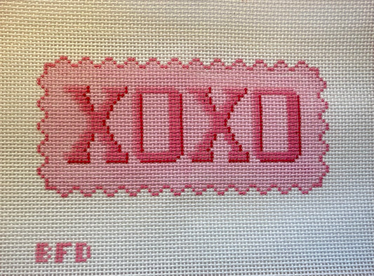 XOXO - Hand-painted Canvas - 13 Mesh - 3.1 x 2.9