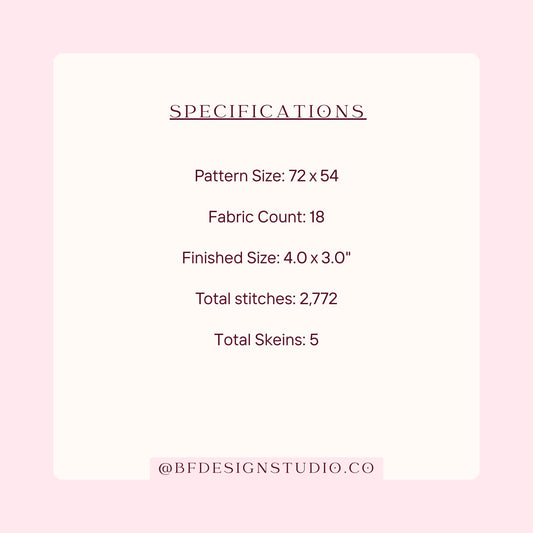 Pink Lucky Horse Shoes - Needlepoint Painting Chart - 18 Mesh - 4 x 3" - Beginner Friendly - Instant Downloadable PDF