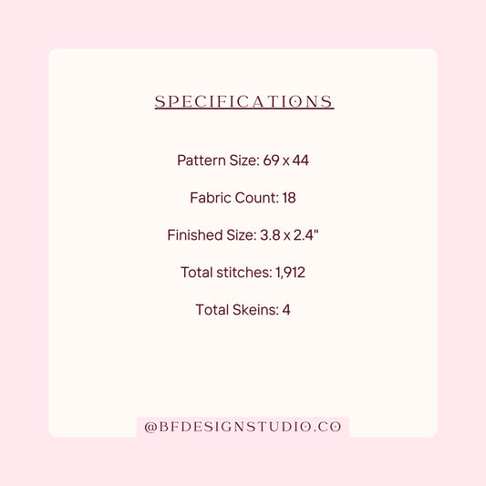 Pink Cowboy Hat Needlepoint Chart - 18 Mesh - 3.8 x 2.4" - Beginner Friendly - Instant Downloadable PDF