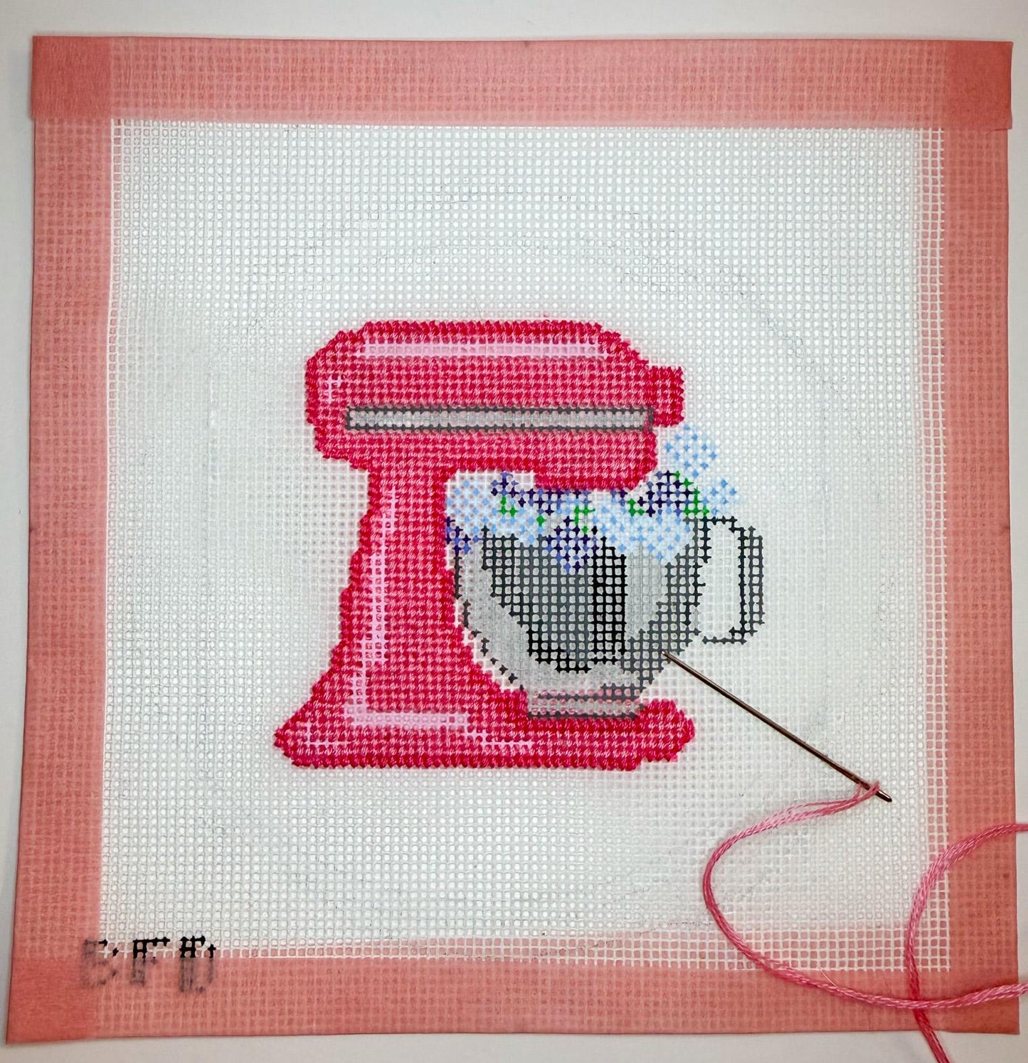 Kitchen Aid - Needlepoint canvas - 18 Mesh - Hand painted - 3" x 3"
