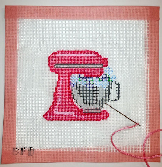 Kitchen Aid - Needlepoint canvas - 18 Mesh - Hand painted - 3" x 3"