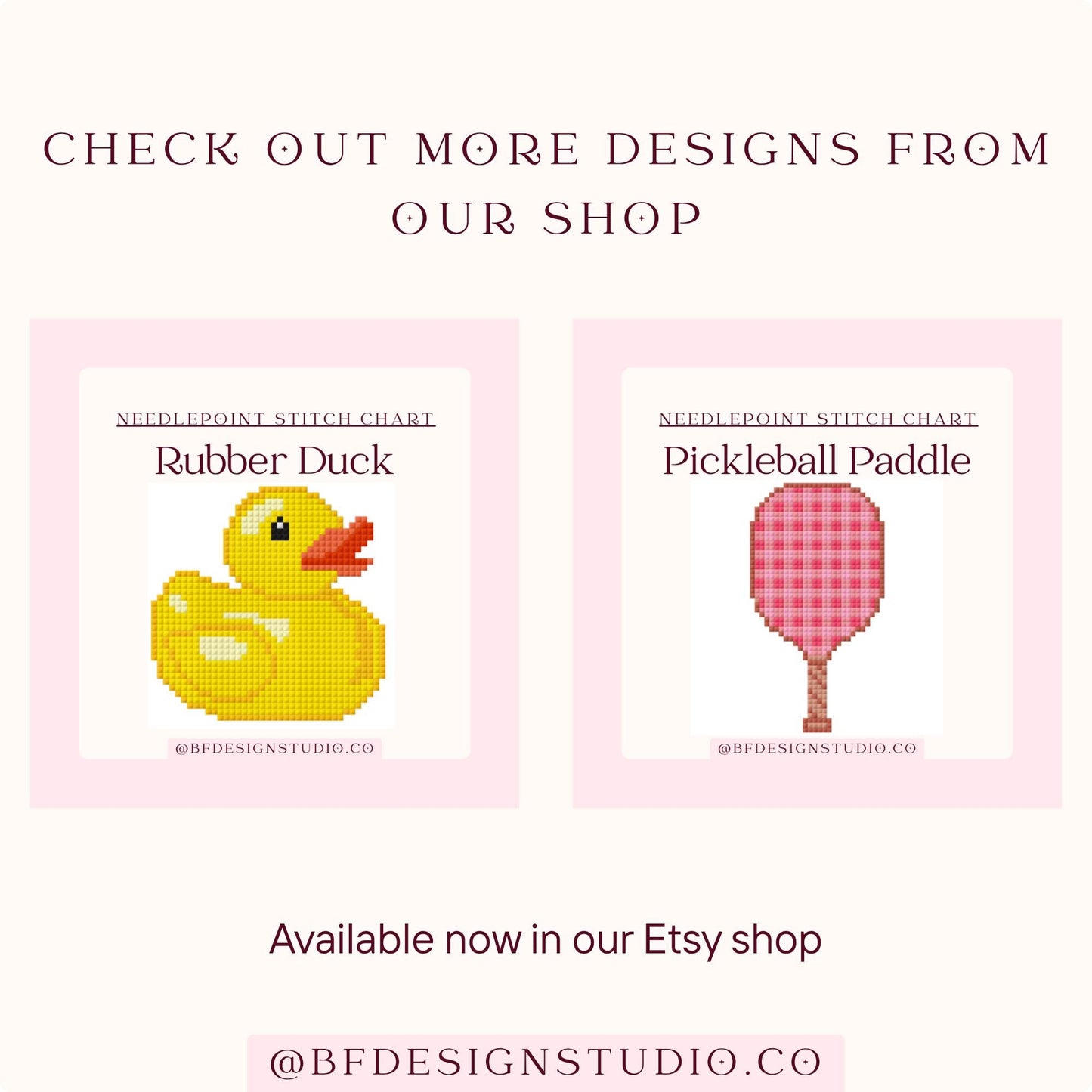 Cherries & Bow - Needlepoint Chart - 13 mesh - 4" x 4"- Instant Digital Download