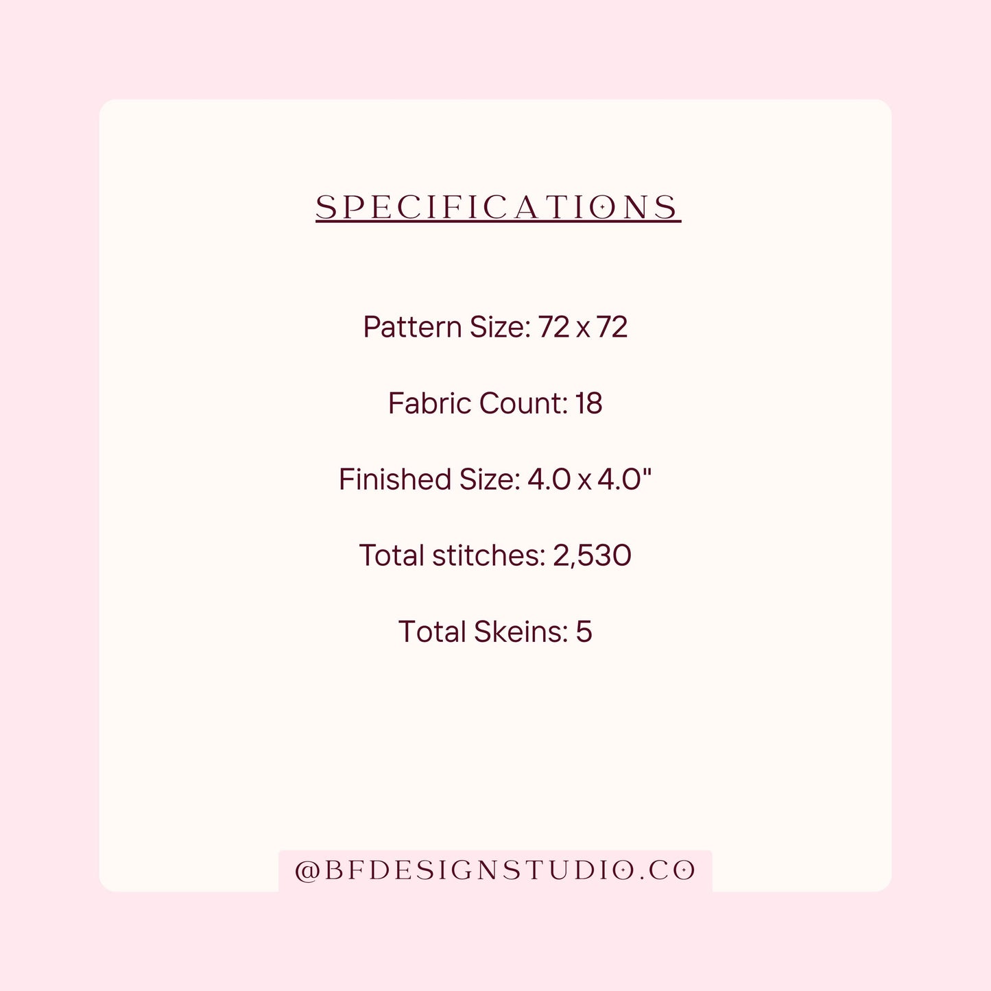 Pink Striped Bow - Needlepoint Chart - 18 Mesh - 4" x 4" - Instant Digital Download