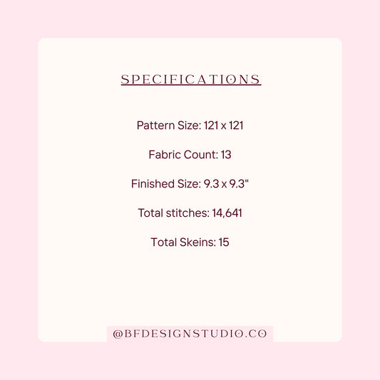 Hot Air Balloon in Pink - Needlepoint Chart - 13 Mesh - 9.3 x 9.3"- Instant Digital Download