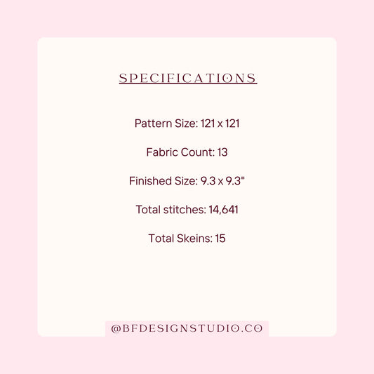 Hot Air Balloon in Pink  & Orange - Needlepoint Chart - 13 Mesh - 9.3 x 9.3"- Instant Digital Download