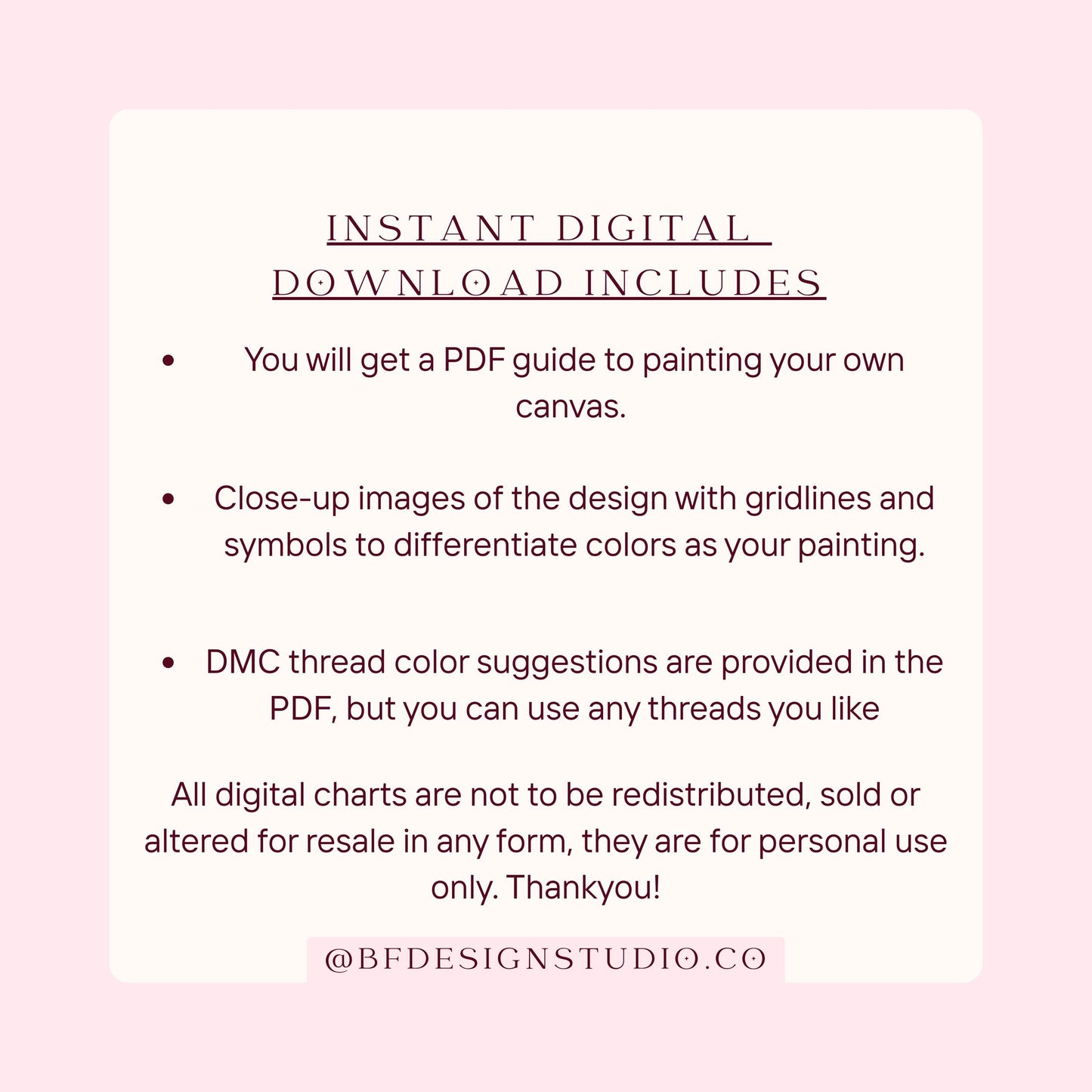 Pink Striped Bow - Needlepoint Chart - 18 Mesh - 4" x 4" - Instant Digital Download