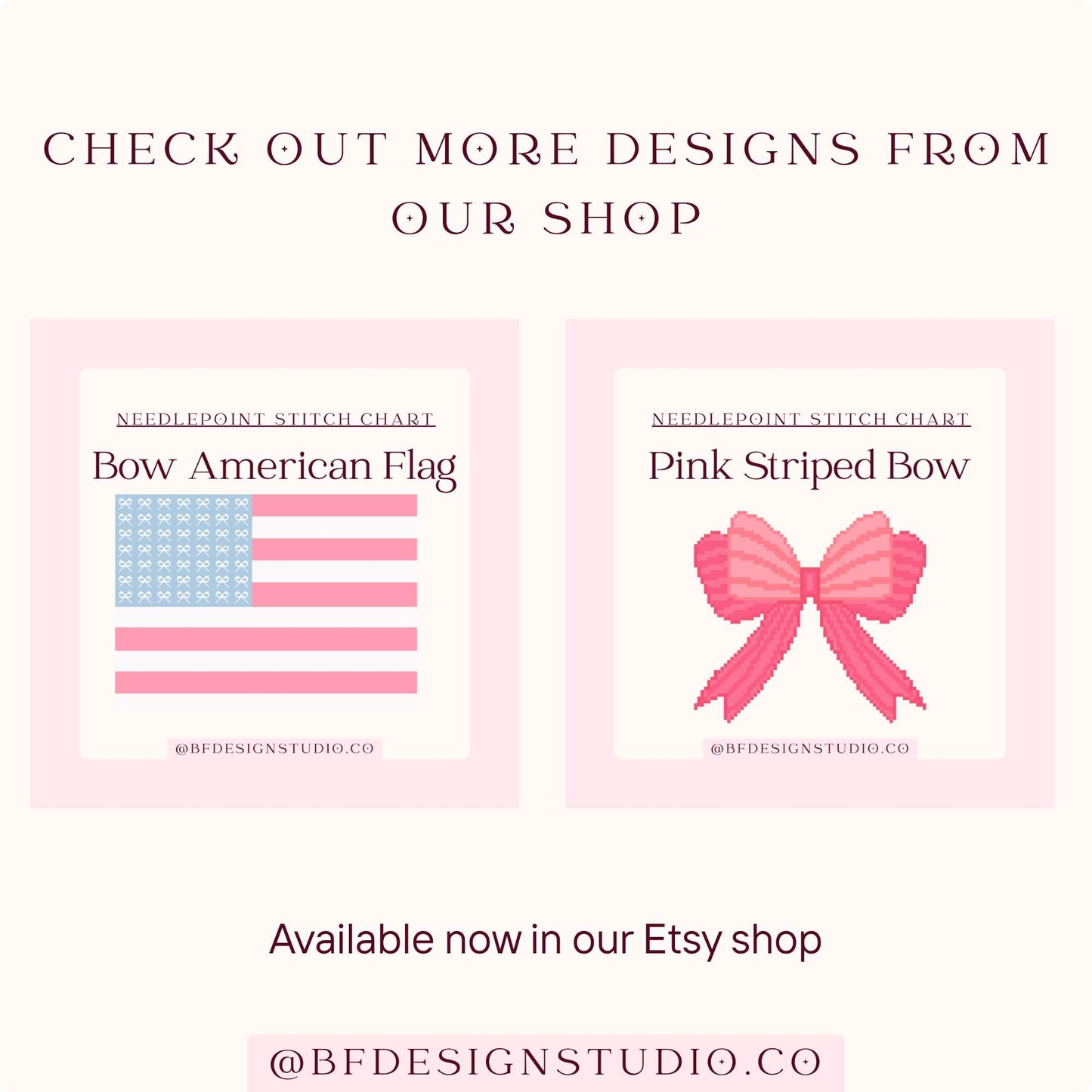 4th of July bow- Needlepoint chart - 18 Mesh - 4" x 4"- Instant Digital Download