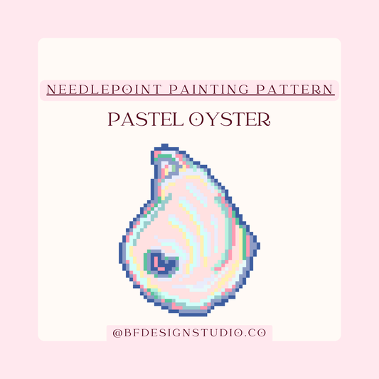 Pastel Oyster - Needlepoint Chart - 18 Mesh - 2.2 x 2.7" - PDF Download