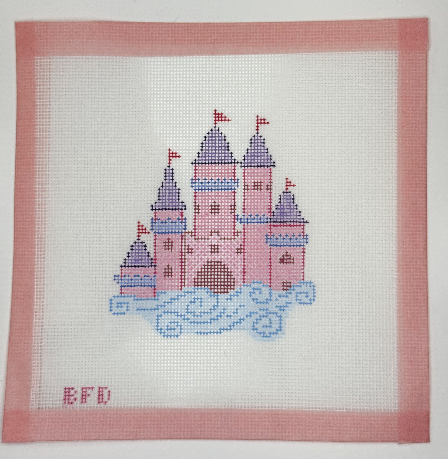 Magical Princess Castle Needlepoint Canvas - Dream Collection - 18 Mesh - Handpainted 4 x 4 inches