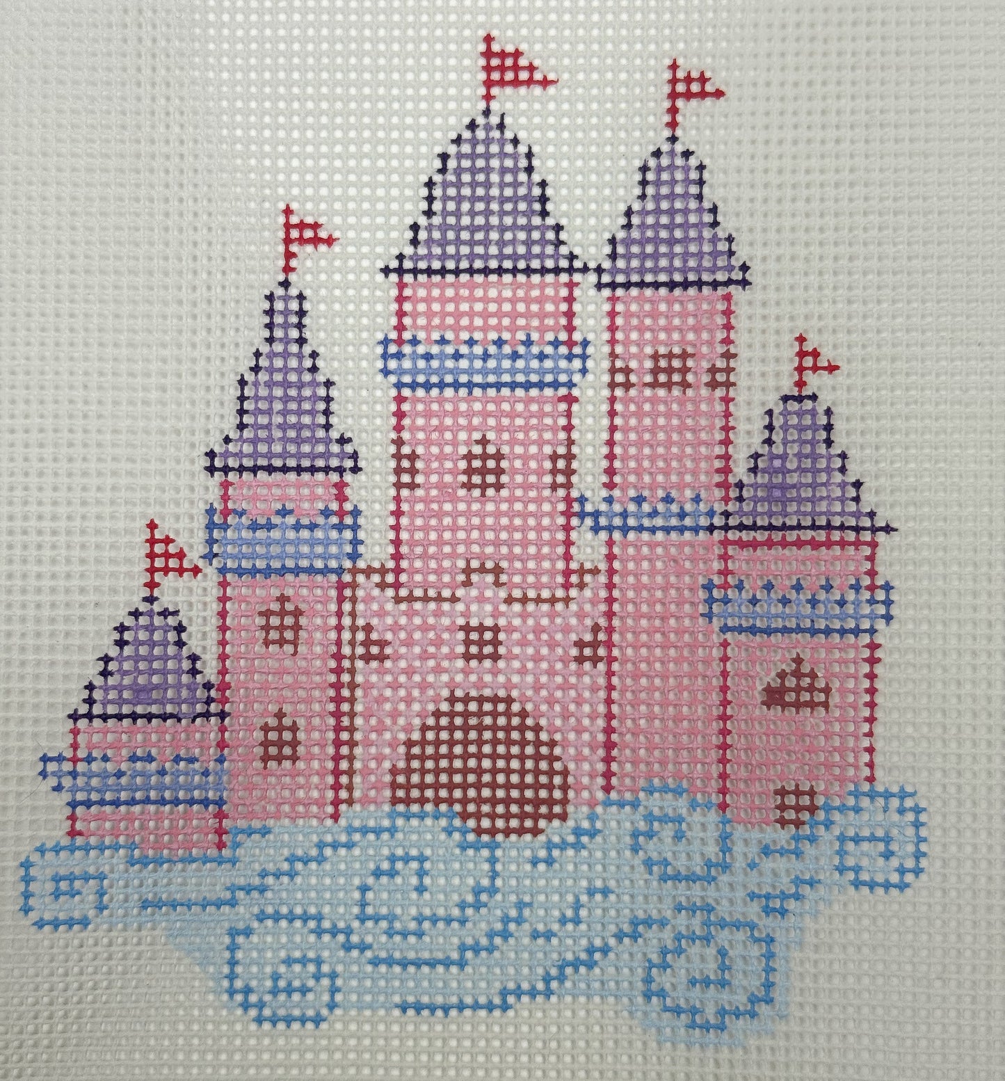 Magical Princess Castle Needlepoint Canvas - Dream Collection - 18 Mesh - Handpainted 4 x 4 inches