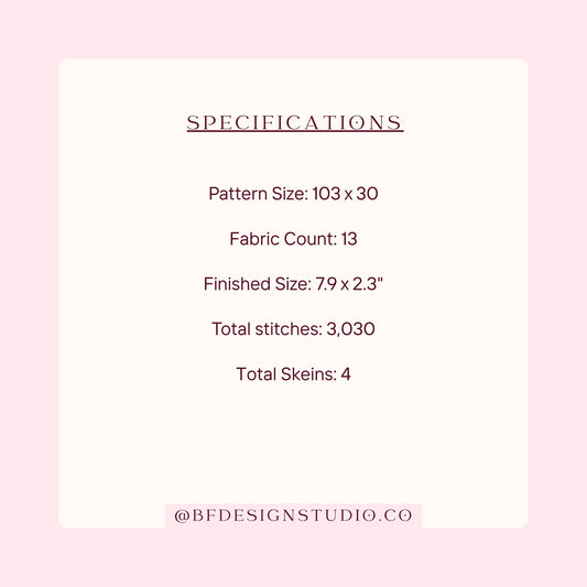 Stay Sweet - Needlepoint Chart - 13 Mesh - 7.9 x 2.3" - Instant Downloadable PDF - Beginner Friendly