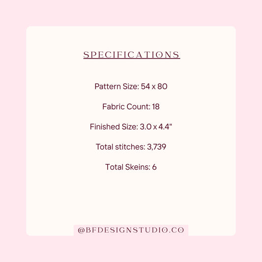 Pink Gingerbread house - Needlepoint Chart - 18 Mesh - 3 x 4.4" - Beginner Friendly - Instant Downloadable PDF - Needlepoint Holiday decor