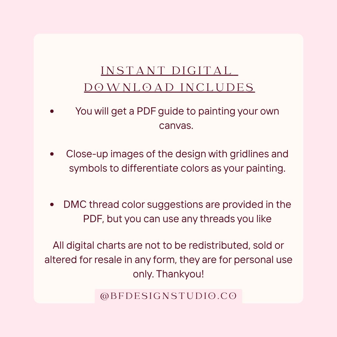 The Dogs Spot - Needlepoint Pillow Chart - 13 Mesh - 8.9 x 9.2" - Instant Download - Beginner Friendly