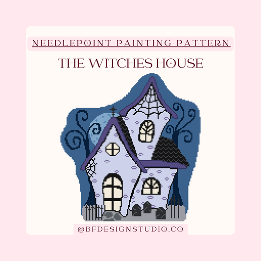 The Witches House - Needlepoint Pattern - 7.6 x 8" - 18 Mesh - PDF Download